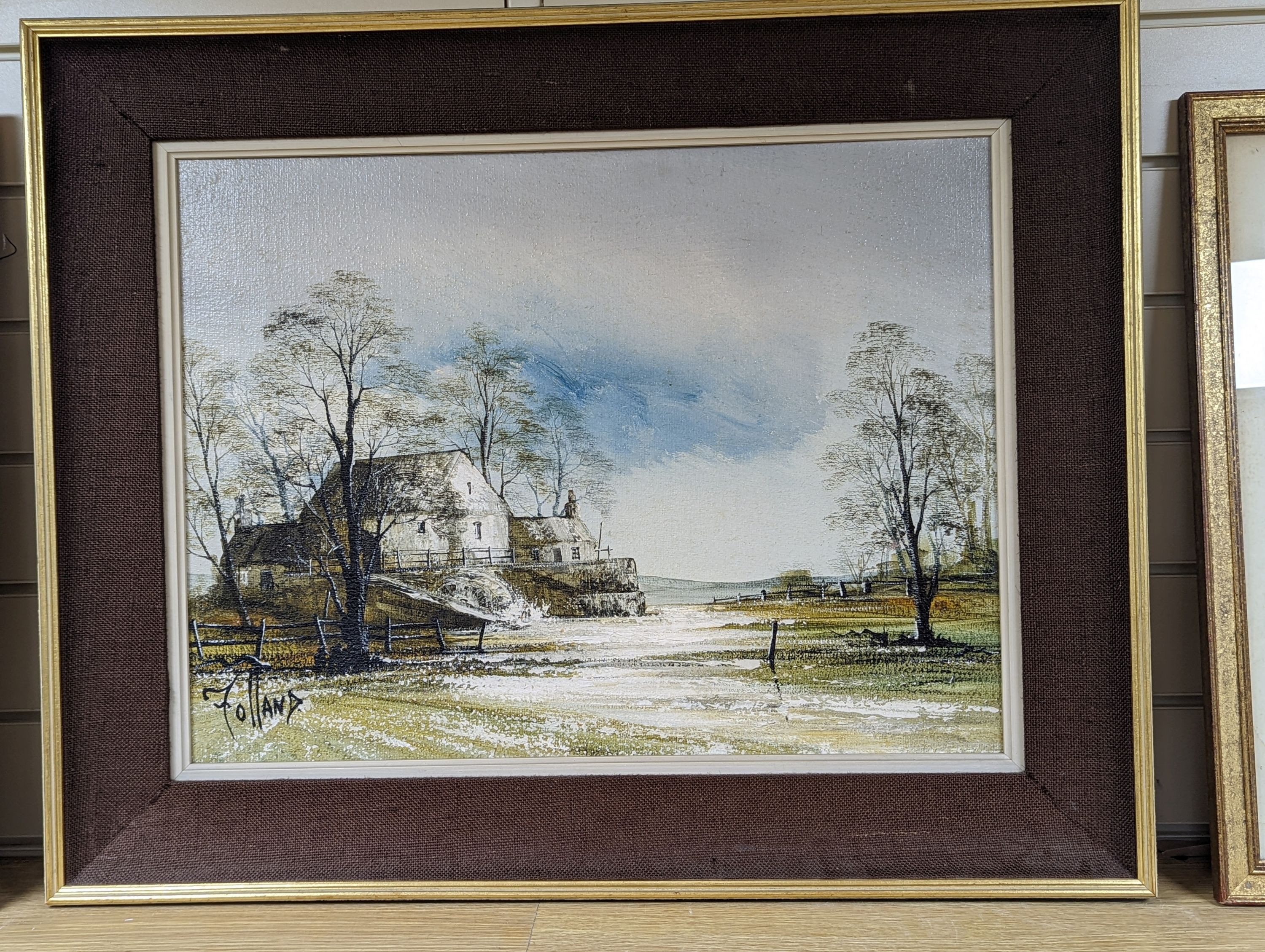 Ronald Folland (1932-1999), oil on canvas, The Mill Stream, signed, 44 x 59cm
